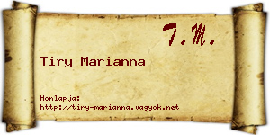 Tiry Marianna névjegykártya